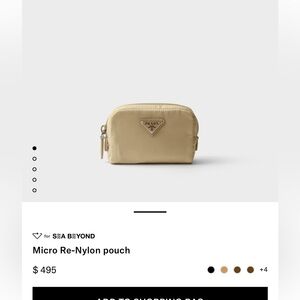 Prada Beige Micro Re Nylon Pouch